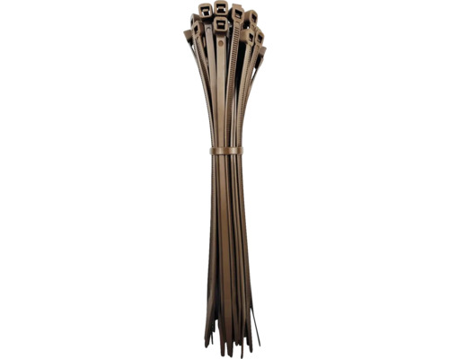 Collier de serrage bois de pâturage 200x4,6 mm 50 pièces Lot de serre-câbles bruns