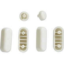 Patins pour meubles en plastique, différentes formes et tailles