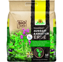 Sack mit NeudoHum Aussaat- und Kräutererde, 10 Liter, torffrei und vegan