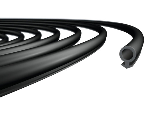 Cordon d'étanchéité noir enroulé