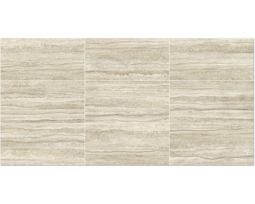 Neuf carreaux avec aspect de rayures horizontales.