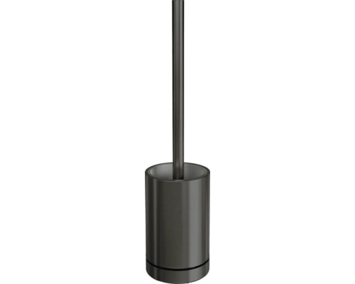 Ensemble brosse WC REIKA SAKU sur pied tête de brosse WC en silicone gun metal brossé Brosse de toilette avec récipient pour salle de bain