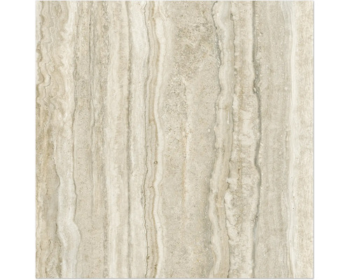 Carrelage de sol beige aspect travertin