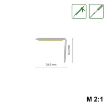 Profilquerschnitt mit Abmessungen 24,5 mm und 19,3 mm