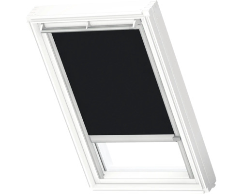 VELUX Dachfenster Rollo blickdicht schwarz mit grauem Alu-Rahmen solarbetrieben RSL FK06 4069K Dachfenster mit Verdunkelungsrollo