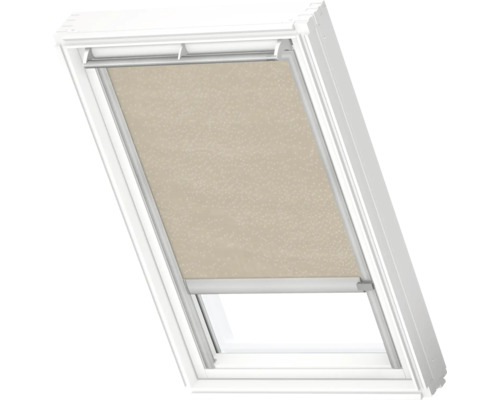 VELUX Dachfenster Rollo blickdicht beige mit grauem Alu-Rahmen solarbetrieben RSL M31 4171K Dachfenster mit Rollo