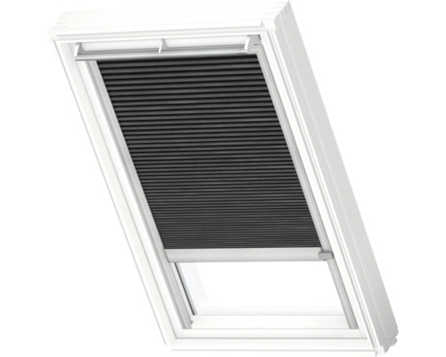 VELUX Dachfenster Wabenplissee graphitgrau mit grauem Alu-Rahmen elektronisch FMC C02 1047K Dachfenster mit Verdunkelungsplissee