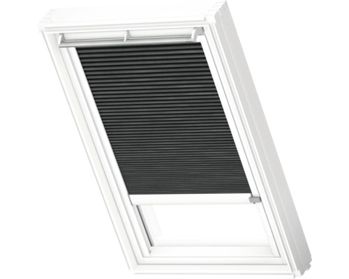 VELUX Dachfenster Wabenplissee graphitgrau mit weißem Alu-Rahmen elektronisch FMC C02 1047KWL Dachfenster mit Verdunkelungsplissee