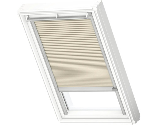 VELUX Dachfenster Wabenplissee beige mit grauem Alu-Rahmen elektronisch FMC C04 1155K Dachfenster mit Faltrollo