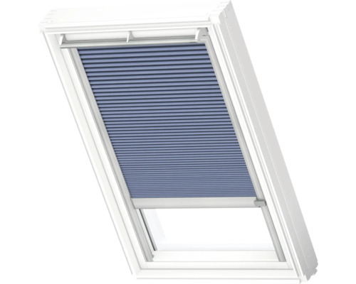 VELUX Dachfenster Wabenplissee nachtblau mit grauem Alu-Rahmen elektronisch FMC C02 1156K Dachfenster mit Plissee-Sonnenschutz
