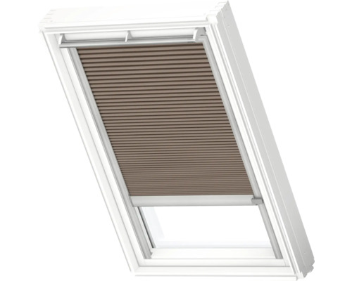 VELUX Dachfenster Wabenplissee muscat mit grauem Alu-Rahmen elektronisch FMC C02 1165K Dachfenster mit Plissee