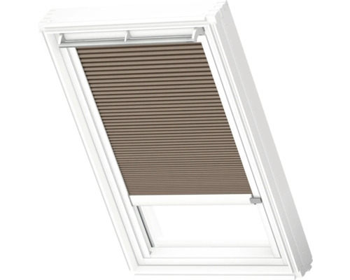 VELUX Dachfenster Wabenplissee muscat mit weißem Alu-Rahmen elektronisch FMC C02 1165KWL Dachfenster mit geschlossenem Plissee