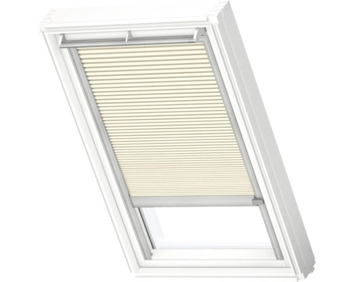 VELUX Dachfenster Wabenplissee elfenbein mit grauem Alu-Rahmen elektronisch FMC C02 1166K Dachfenster mit Plissee zur Lichtregulierung