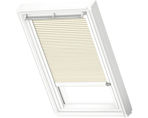 VELUX Dachfenster Wabenplissee elfenbein mit weißem Alu-Rahmen elektronisch FMC C02 1166KWL Dachfenster mit Plissee Sonnenschutz