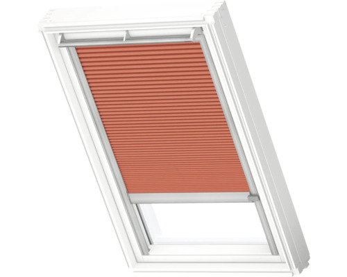 VELUX Dachfenster Wabenplissee sanddorn mit grauem Alu-Rahmen elektronisch FMC C02 1167K Dachfenster mit Plissee zur Lichtregulierung