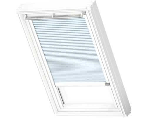 VELUX Dachfenster Wabenplissee gletscherblau mit weißem Alu-Rahmen elektronisch FMC C02 1169KWL Dachfenster mit Plissee-Jalousie zur Lichtregulierung