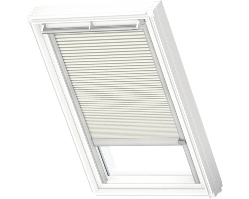VELUX Dachfenster Wabenplissee lichtgrau mit grauem Alu-Rahmen elektronisch FMC C02 1172K Dachfenster mit Plissee Sonnenschutz