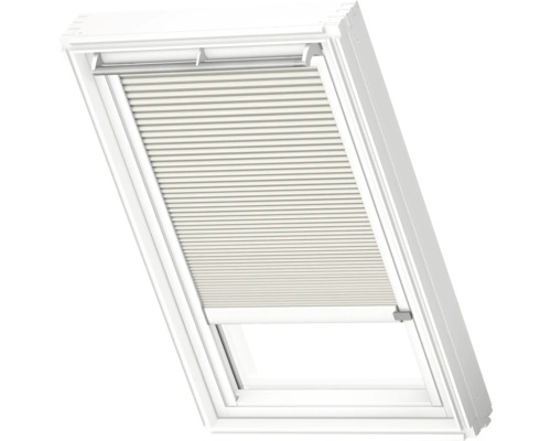 VELUX Dachfenster Wabenplissee lichtgrau mit weißem Alu-Rahmen elektronisch FMC C02 1172KWL Dachfenster mit Plissee-Sonnenschutz