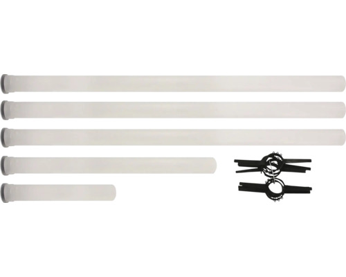 Abbildung von fünf Rollos und zwei Rollokassetten zur Verdunkelung oder zum Schutz der Privatsphäre.