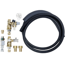 Anschlusstechnik-Set mit Winkelverschraubungen, Dichtungen und Wellrohr