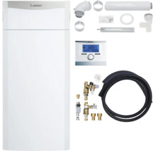 Vaillant Logo mit Gastherme, Steuerung, Ventilen und Zubehör