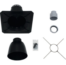 Ofenrohr-Set mit Ofenrohr, Rosette, Winkel, Befestigungsmaterial und Halterung