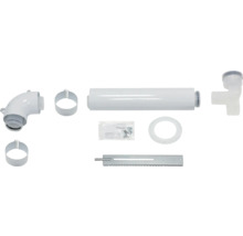 Abgasrohr-Installationsset mit Rohrbogen, Rohren, Schellen, Dichtungen und Befestigungsmaterial