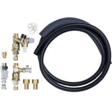Installationsset mit Thermostatventilen, Kupplungen und Wellrohr