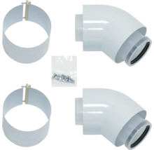 Rohrbefestigungsschelle mit Schrauben und Winkelstück