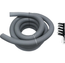 Grauer Saugschlauch mit Bürstenaufsatz