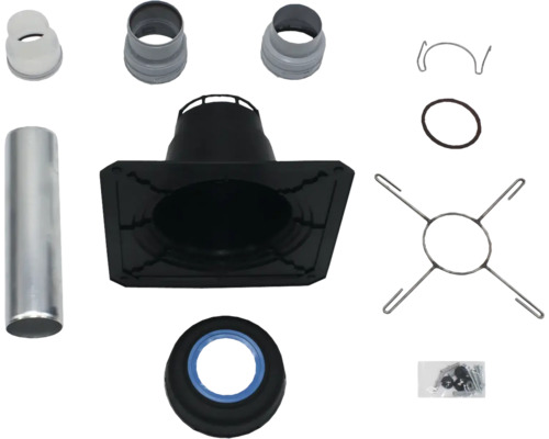 Set mit Schornsteinteilen und Zubehör