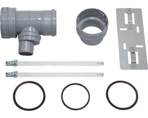 Abflussrohrsystem mit Rohren, Dichtungen und Befestigungsmaterial