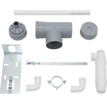 Abflussrohrsystem mit Siphon, Rohren, Befestigungsmaterial und Ablaufgarnitur