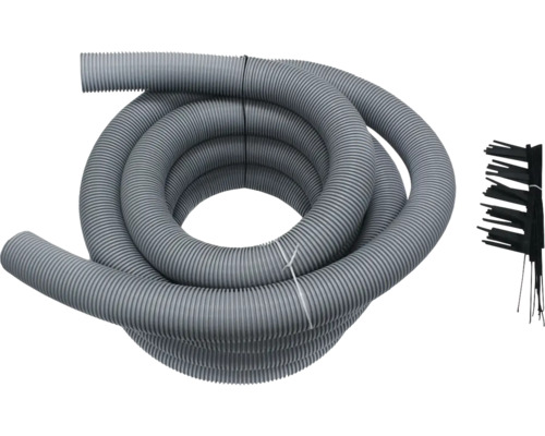 Grauer Saugschlauch mit Bürstenaufsatz