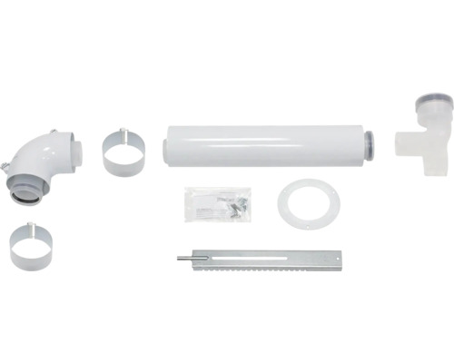 Installationsset mit Rohren, Schellen und Montagematerial