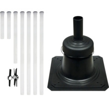 Set de supports de poteau avec douilles en plastique et matériel de fixation