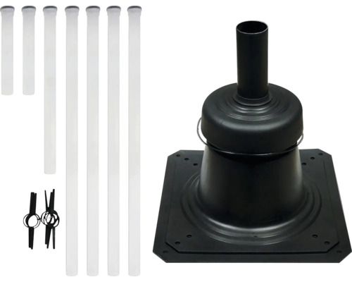 Vaillant Paket 1.55 Luft-/Abgasführung 10 m DN 80 mit Schachtabdeckung 8000023707 Pfostenständer-Set mit Kunststoffhülsen und Befestigungsmaterial