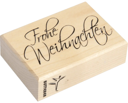 Tampon en bois avec l''inscription Joyeux Noël