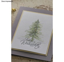 Carte de Noël décorative avec sapin et les mots Joyeux Noël.