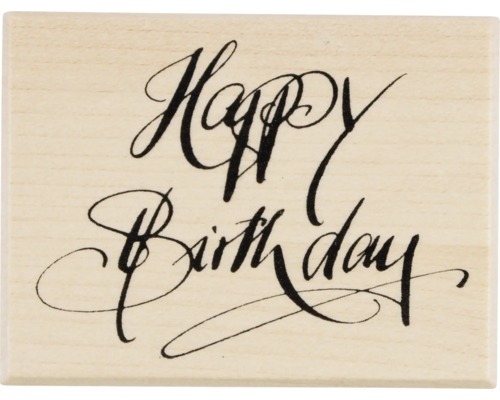 Stempel mit dem Schriftzug ''Happy Birthday''