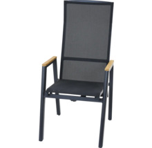 Chaise de jardin avec accoudoirs et revêtement en filet