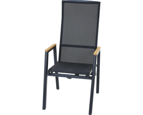 Chaise de jardin avec accoudoirs et revêtement en filet