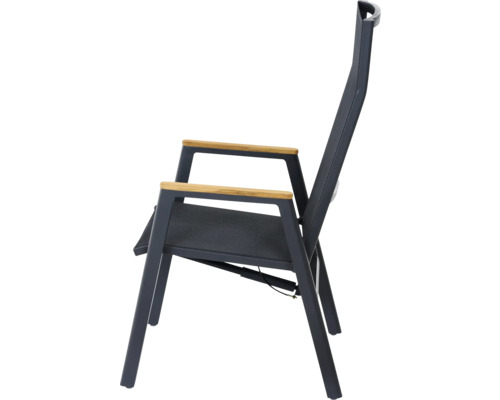 Chaise de jardin avec accoudoirs et dossier haut