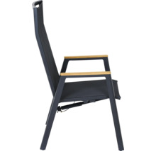 Chaise de jardin avec accoudoirs et dossier haut