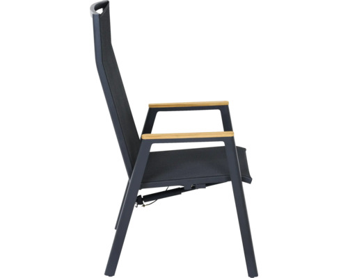 Chaise de jardin avec accoudoirs et dossier haut