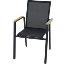 Chaise de jardin avec accoudoirs en aluminium et revêtement textile