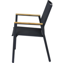 Chaise de jardin avec accoudoirs en aluminium et tissu textile