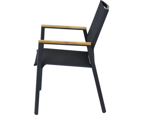 Chaise de jardin avec accoudoirs en aluminium et tissu textile