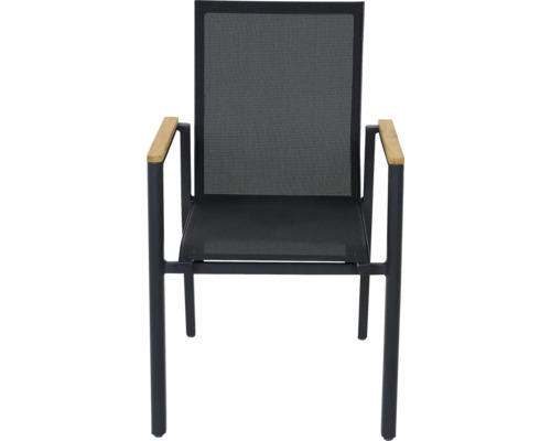 Chaise de jardin avec accoudoirs et tissu en maille