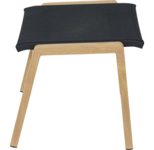 Hocker mit Holzbeinen und Stoffbezug